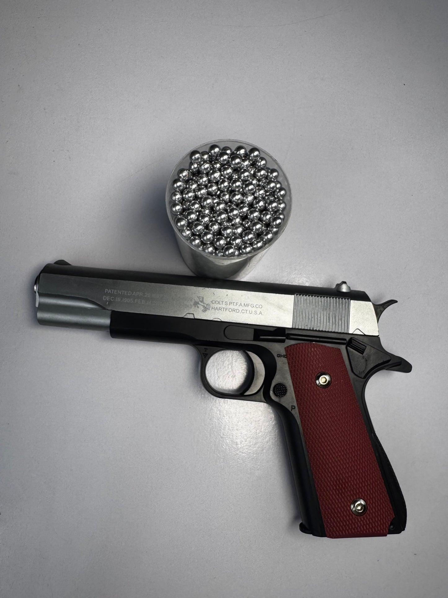 Silver Colt M1911 Airsoft Toy Gun – Realistic Metal Build, Durable Design & Perfect for Cosplay and Role Play